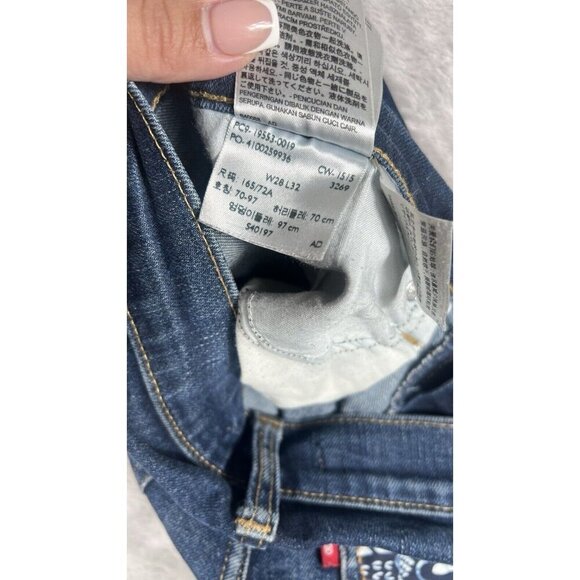 Levi’s 601 Pin Skinny Jeans - W28 L25 Unique Bird Print Pocket - Picture 16 of 16